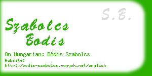 szabolcs bodis business card